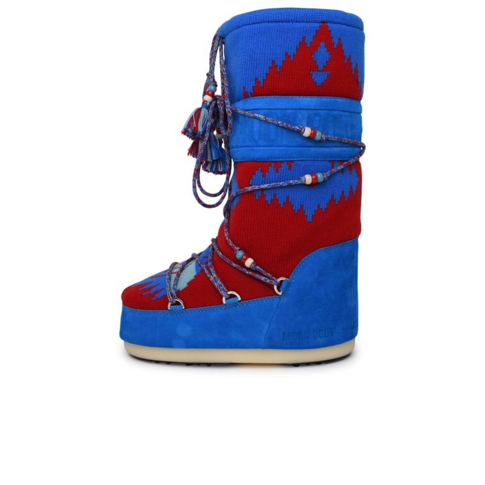 Alanui Alanui X Moon Boot Icon Knit In Blue And Red Wool Women - Picture 3 of 4